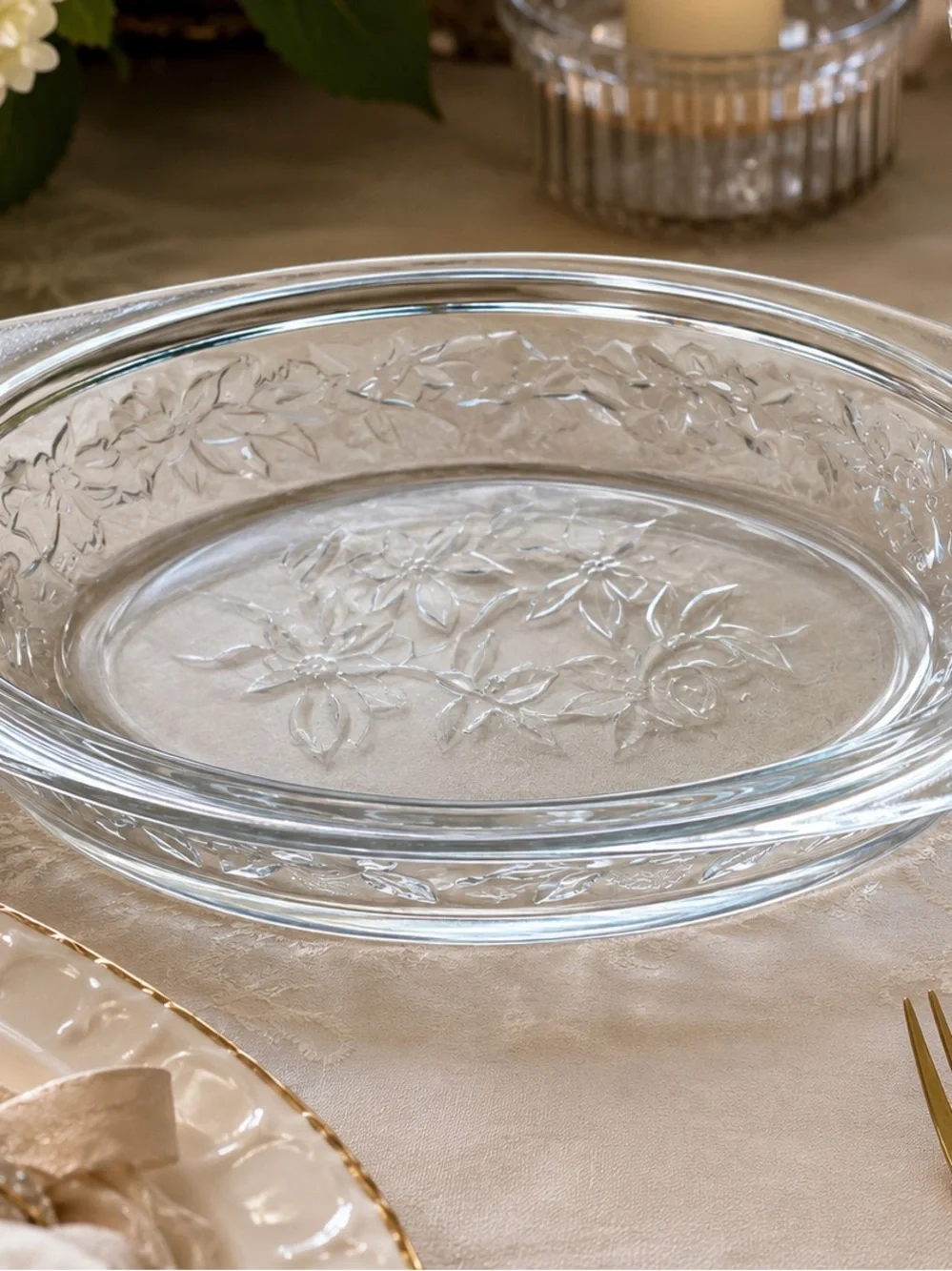 Vintage Princess House Fantasia Crystal Casserole Dishes – Set of 2